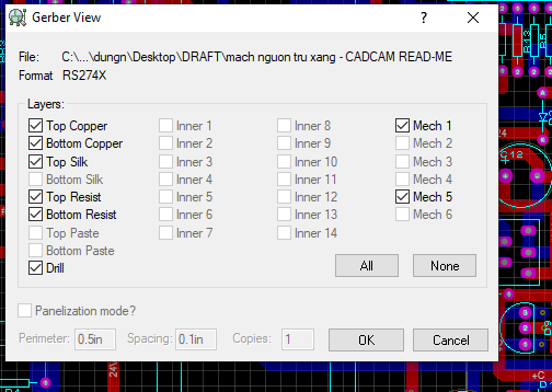 null Xuất file Gerber