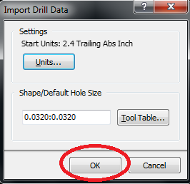 null Cấu hình xuất file Drill khi xuất file Gerber